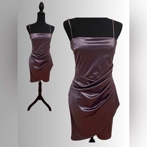 NWT - WINDSOR - PURPLE SATIN Cocktail/Prom Dress - Sz M (Sz - Large runs small)